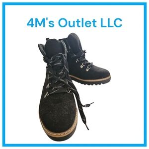 Sonoma Black Suede Lace-Up Boots